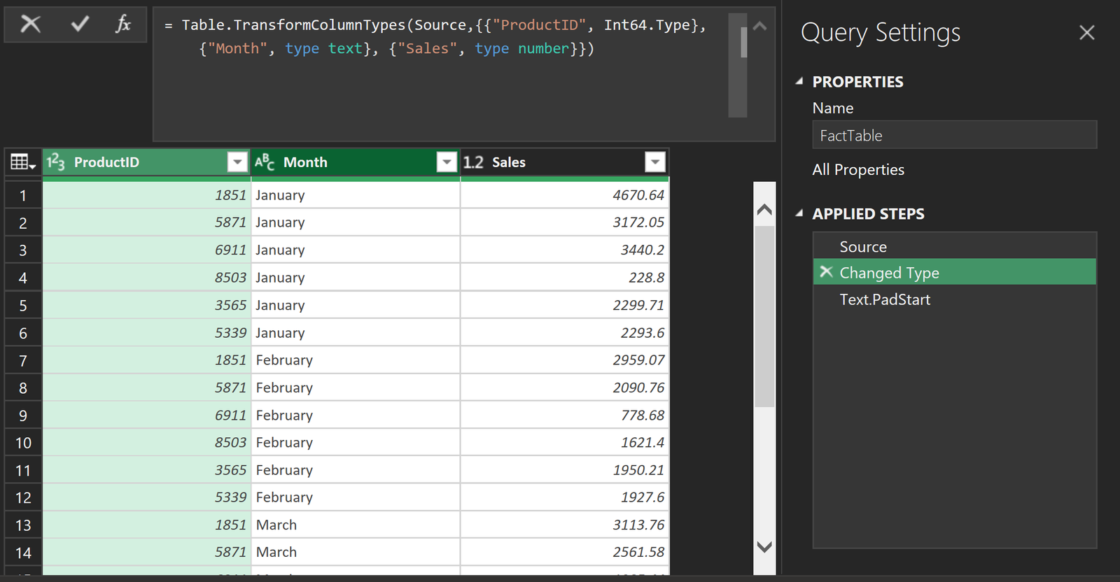 Text.PadStart numeric input